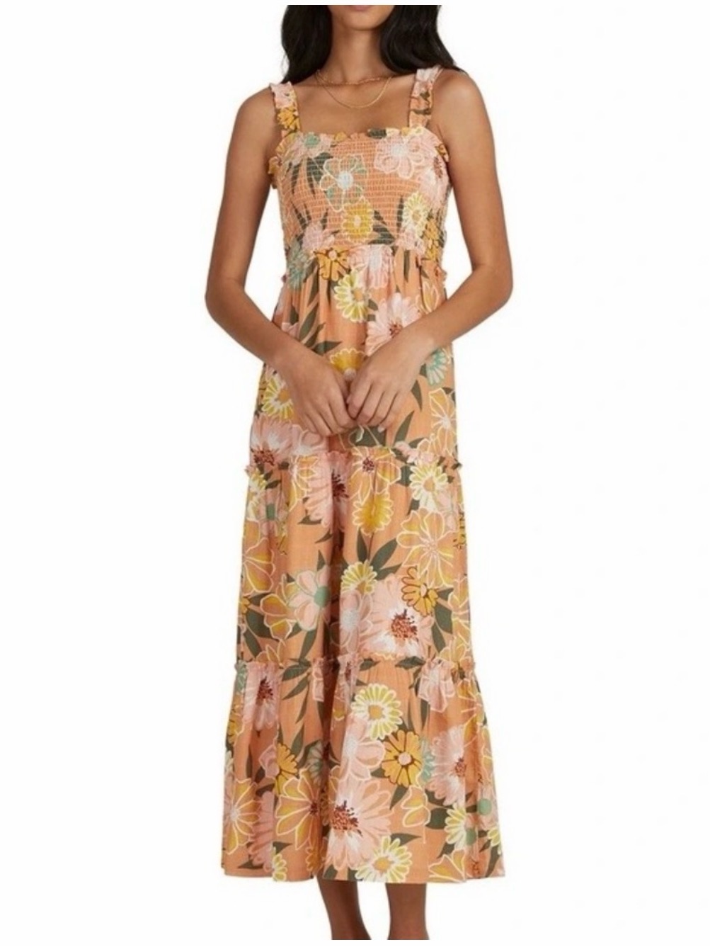 Roxy Sunnier Shores Floral Cotton Maxi Dress